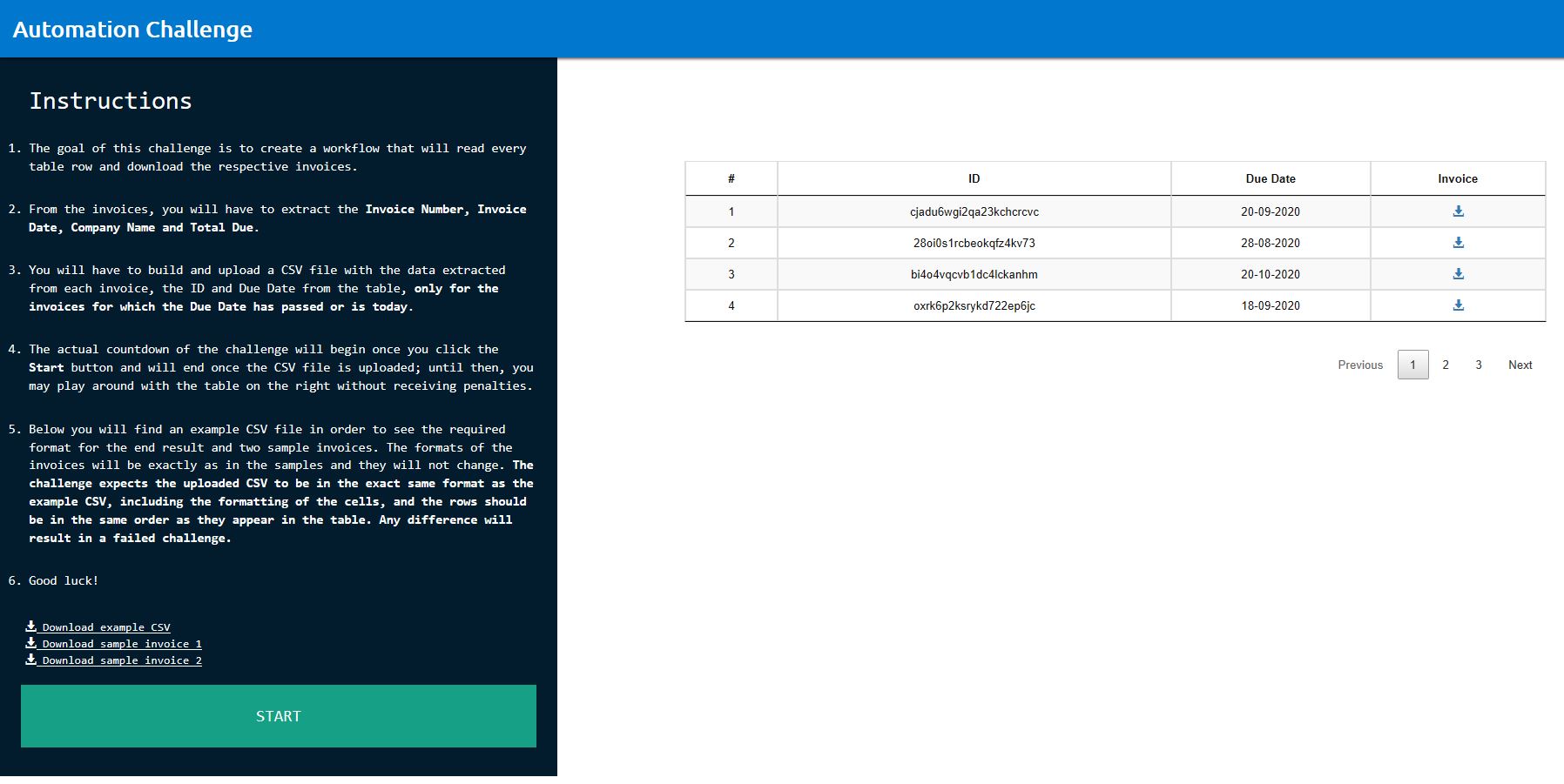 RPA Challenge 4 - The Invoice Statement